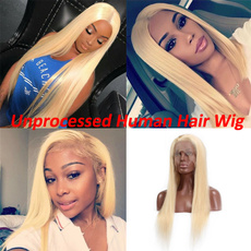wig, Women, blondehumanhairwig, lacefronthumanhairwig