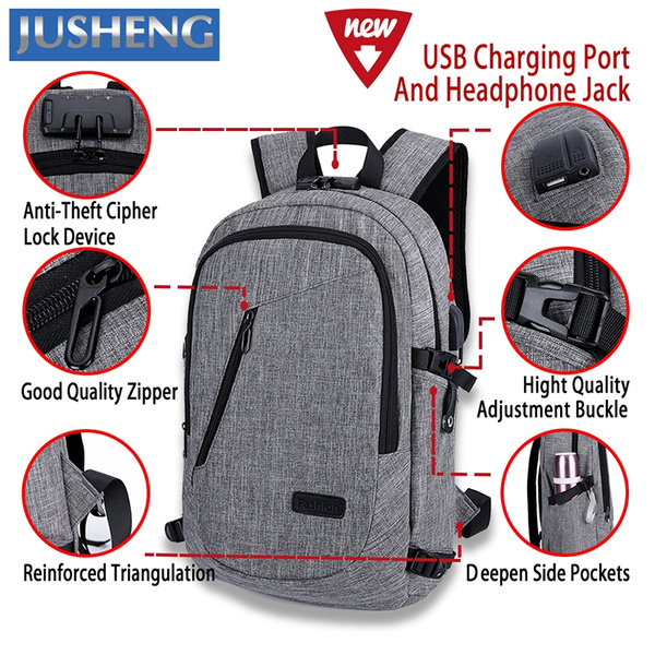 Anti-Theft Package Business USB Charging Backpack Men and Women Computer Travel Backpack BOLLAER Fashion Trend Leisure Bag