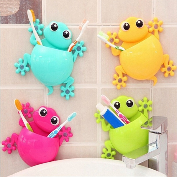 Cute Gecko Frog Wall Tooth Brush Holder Bathroom Suction Cup SALE ToothBrus H4Q1 