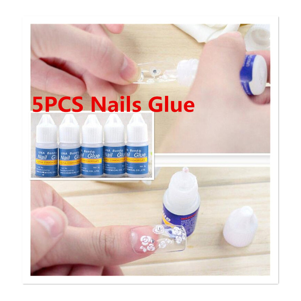 Shiny Square False Nail Tips Sparkling Bow Artificial Finger Manicure with Nail  Glue for DIY At-Home Manicure Kit - Walmart.com