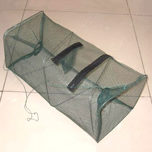Practical Foldable Fish Crawdad Minnow Fishing Bait Trap Cast Dip Net Cage  Shrimp Basket