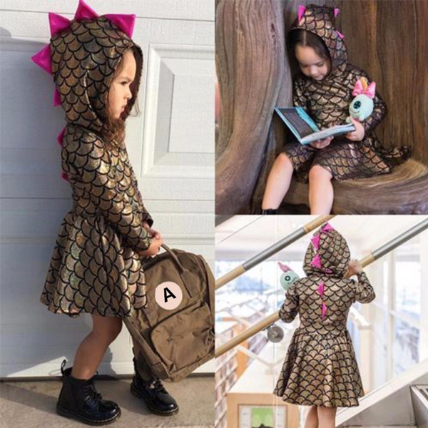 Kids hooded dress hot sale