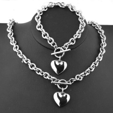 Heart, Chain, women necklace, Women Set