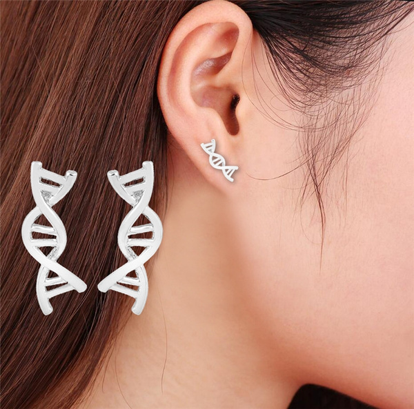Women Cute DNA Earrings Fashion Stud 