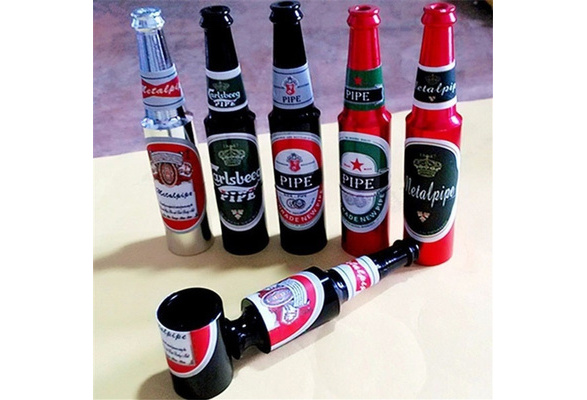 Metal Mini Beer Bottle Smoking Pipe Men Portable Cool Pipes Gifts Creative New 