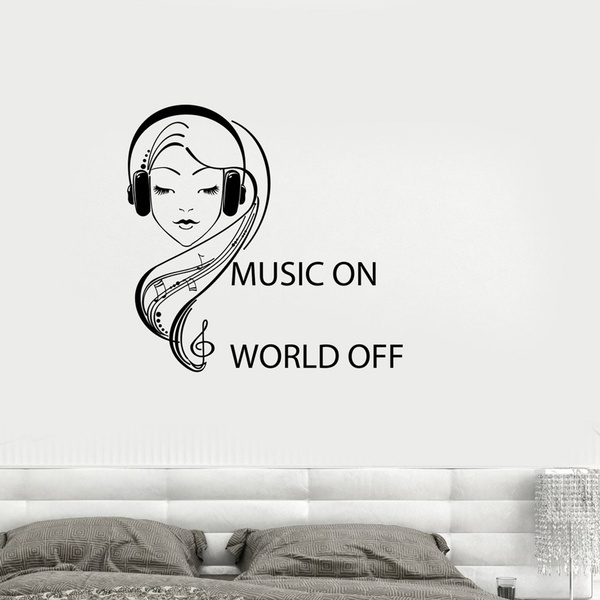 Music is a World Wall Sticker Wall Chick Decal Art Sticker Quote Music is a World Wall Sticker Wall Chick Decal Art Sticker Quote