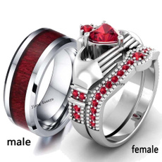 Couple Rings, Steel, whitegoldring, wedding ring