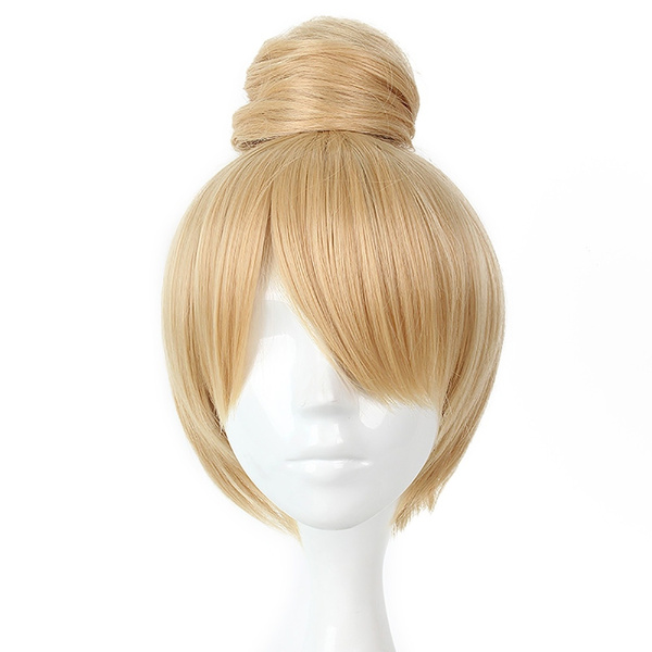 Tinker Bell Tink Peter and Wendy Cosplay Perücke Wig Kurz short Blond Gold
