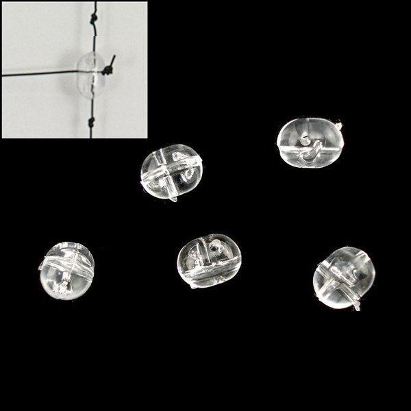 100pcs Transparent Clear Oval Pearl Cross Hole Beads Plastic Cross Way Bead  Carp Fishing Accessory Saltwater Rig 3 Way Bead