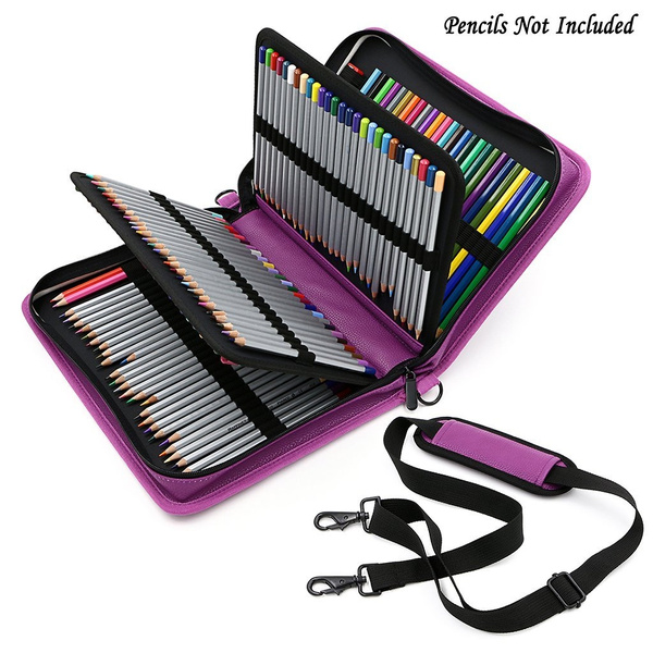 Deluxe PU Leather Pencil Case For Colored Pencils - 160 Slot Pencil Holder  (Purple)