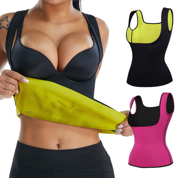 Women Neoprene Sauna Sweat Waist Trainer Vest for Weight Loss Gym Workout Body Shaper Tank Top