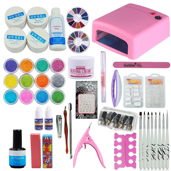 Pro 36w Uv Lamp Dryer Uv Gel Top Base Coat Primer Nail Art Kit Lampe Uv Wish