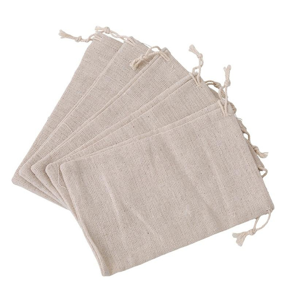 10 pcs Fashion Mini Burlap Linen Jute Sack Pouch Bag Drawstring Jewelry ...