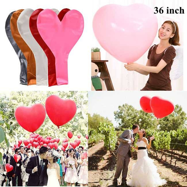 Red White Heart Balloons Love Romantic Birthday Wedding Party Baloons Balons 