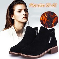 ankle boots, Fashion, Winter, thickenboot