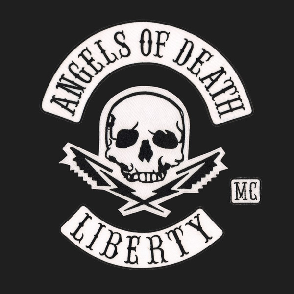 FULL SIZE ANGELS OF DEATH LIBERTY CITY MC Patch set biker