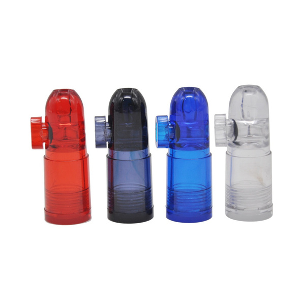 Mini CLEAR GLASS SNORTER SNIFFER SNUFF POWDER BULLET DISPENSER