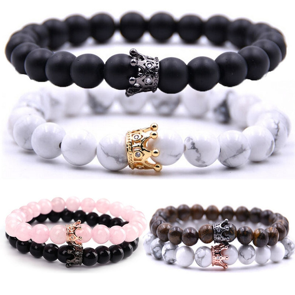 2018 King\u0026Queen Crown Couple Bracelets 