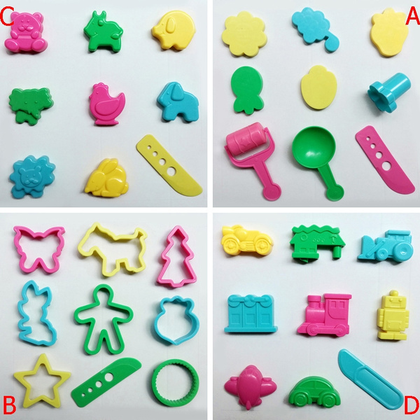 9PCS/Set Play Dough Model Tool Toys Colorful Play Doh Tools