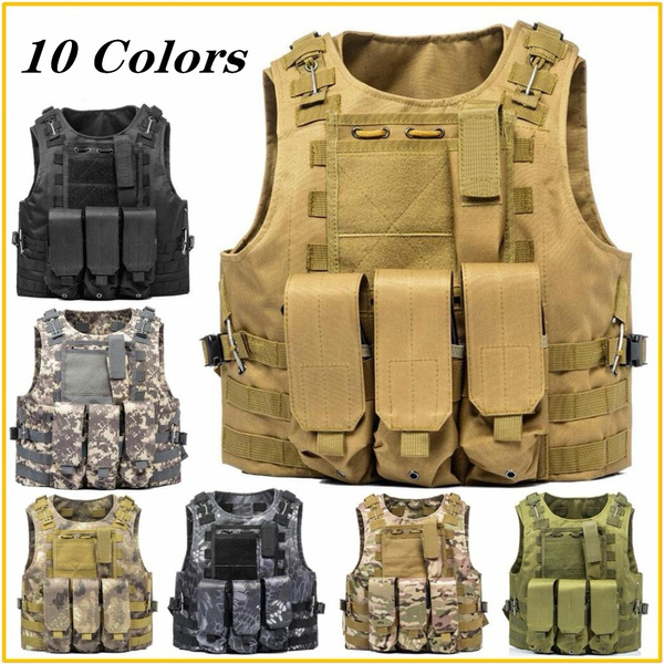Tactical Military SWAT Airsoft Molle Combat Assault Plate Carrier Vest Gear 