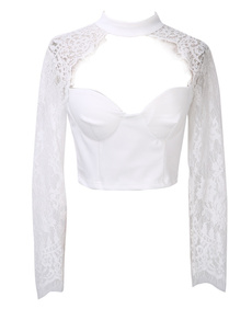 blouse, lace bustier crop top, Fashion, women sexy tops