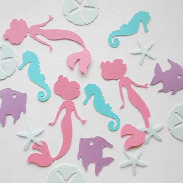 Paper Scatter Ocean Decor Wedding Decor Starfish Seahorse Confetti Mermaid 