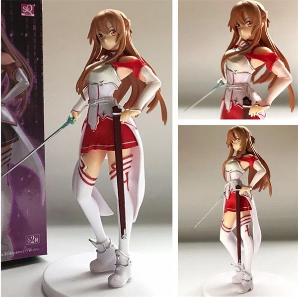 Anime Sword Art Online SAO Yuuki Asuna Stand PVC Figure New Loose 18cm White 