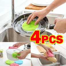 Hot Silicone Dish Washing Sponge Scrubber Cleaning Antibacterial Kitchen Tools Multicolor
