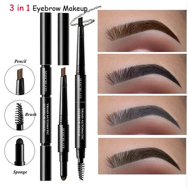 3 In 1 Eyebrow Makup Kit For Women Waterproof Eyebrow Pencil + Powder ...