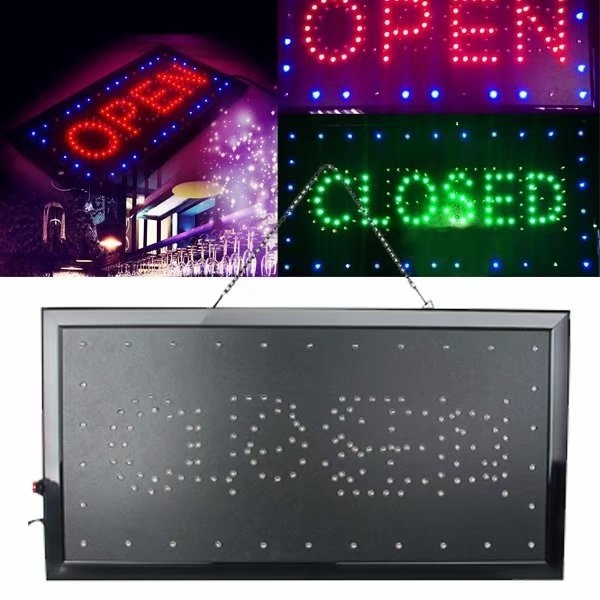 Bright LED 2 in1 Open & Closed Store Shop Business Sign 9.8*20.47" Display neon 