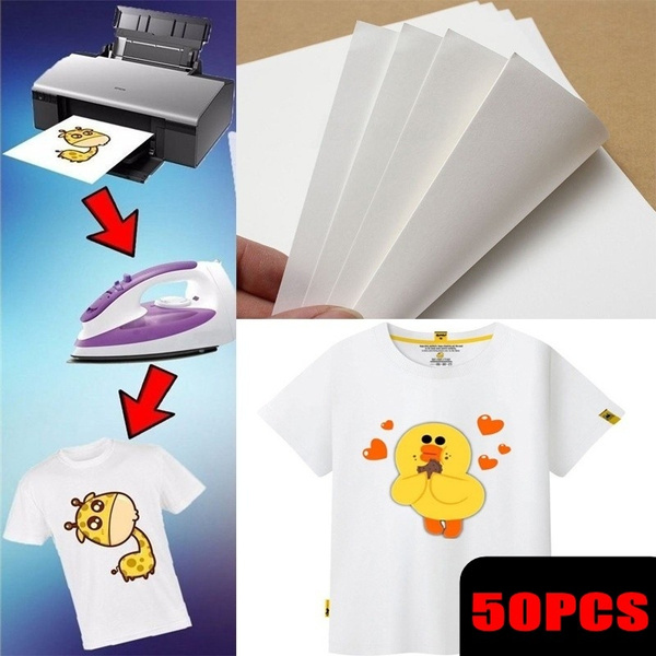 Matedepreso 50pcs/100pcs Inkjet Iron On T Shirt Transfer Paper A3/A4 Iron On Inkjet Heat Transfer Paper for Cups or T-Shirts 