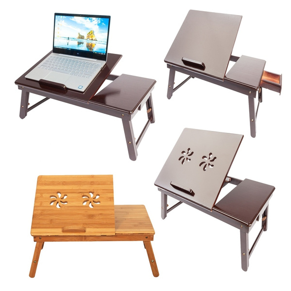 Folding Portable Flower Bamboo Laptop Notebook Computer Desk Bed Tray