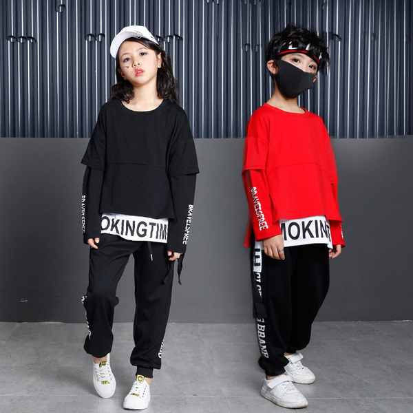 Black and red 2025 hip hop outfit