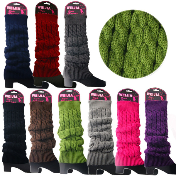 Women Winter Warm Knit High Knee Leg Warmers Crochet Leggings Slouch ...