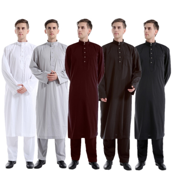 Muslim Men's Saudi Thobe Robe Dishdasha 