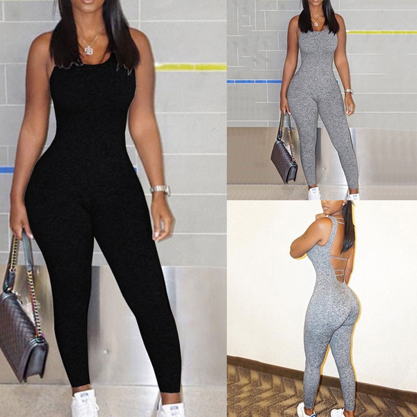 grey bodycon jumpsuit