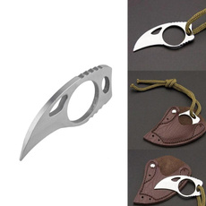 New Small Portable MC Knife Outdoor EDC Tool Survival Self Defense Mini Claw Knife Leather Sheath Home Defensa Personal FC