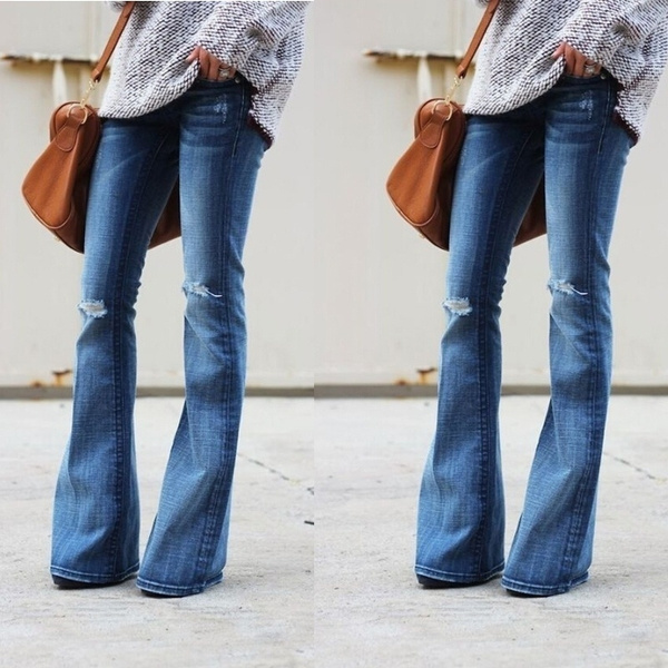 Spring New Arrival Slim Flare Jeans Low Waisted Stretch Denim Female Bell Skinny Pants Bootcut Long Jean Trousers Wish