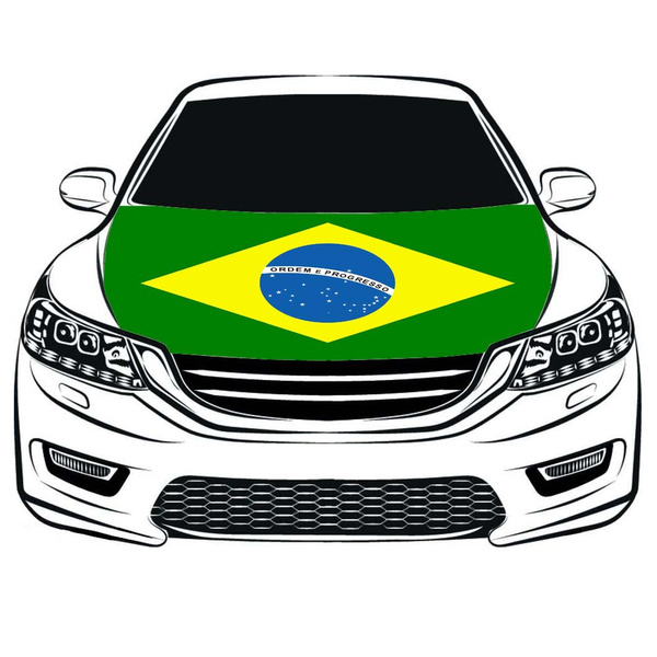 Brazil Flag Car Engine Hood Cover Flag Bonnet Banner 3.3X5FT Elastic Fabrics