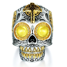 Steel, Jewelry, skull, fashion ring