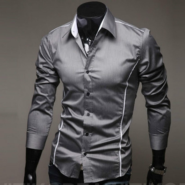 Size XXS-L Men Casual Shirt Slim Fit 
