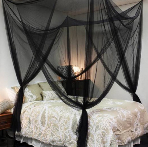 4 Corner Post Bed Canopy Mosquito Net Full Queen King Size Netting Bedding New 