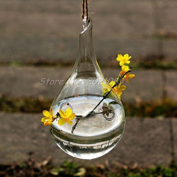 Transparent Glass Wall-Hanging Flower Vase Planter Terrarium Container Pot Plant 