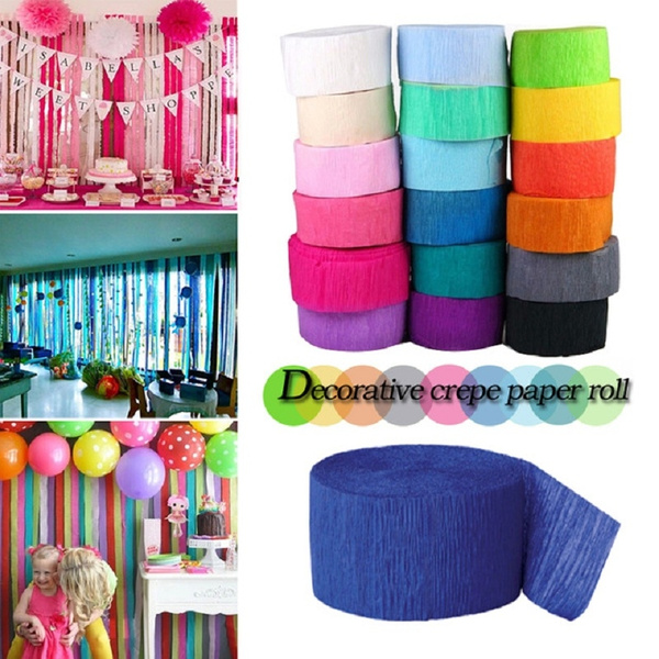 10m/Roll Crepe Paper Streamers Wedding Party Shower DIY Decoration