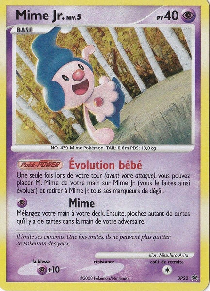 Mr Mime Jr Dp22 Promo Pv130 Holo Carte Pokemon Rare Vf Fr Neuve Wish