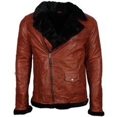 brown, mensbrownbomberjacket, fur, Fashion