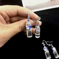 Creative Personality Mineral Water Bottle Earrings Long Cute Ear Clip On Earring No Ear Hole Earrings Trendy Funny Jewelry