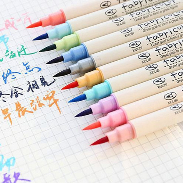 draadloos Rose kleur Ontmoedigen 10 Pcs Fabricolor Touch Write Brush Pen Color Calligraphy Marker Pens Set  Drawing At School Supplies | Wish