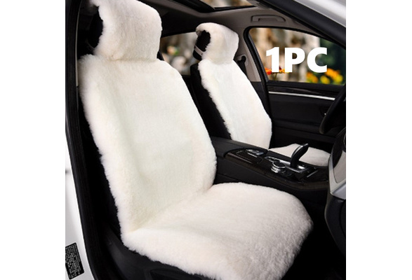 Universal Wool Car Seat Cover Faux Fur Imitation Sheepskin Covers Cushion Wish - Lambskin Seat Covers For Cars