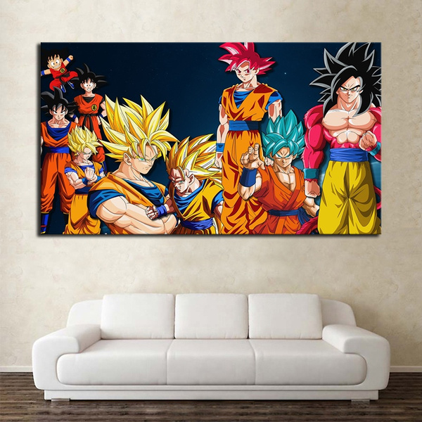 1 Piece No Framed Anime Picture Dragon Ball All Goku Poster Canvas Art Hd Wall Picture For Children Room Friends Gifts Wish